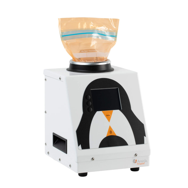 Ameda Penguin Nutritional Warmer, single well, with a Therma-Liner seated in the warming jacket