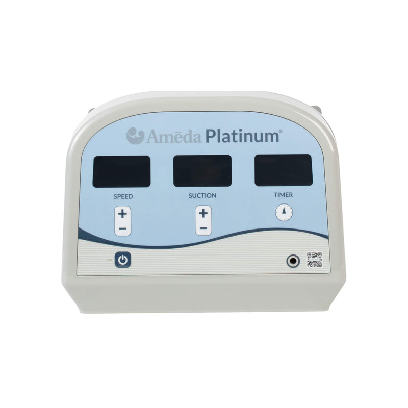 Ameda Platinum hospital grade breast pump control panel with independent speed and suction controls and timer display