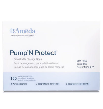 Ameda Pump'N Protect Wide Neck Bag Adapters - Pack of 150