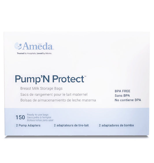 Ameda Pump'N Protect Wide Neck Bag Adapters - Pack of 150